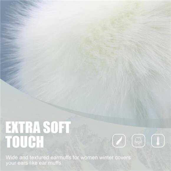 Faux Fur Headband for Women White 1 - Picture 2 of 6